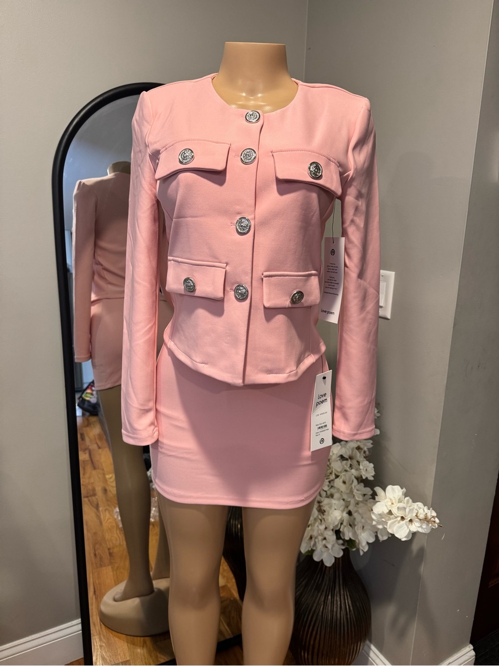 Love Poem Women's Power Pink 2-Piece
Blazer & Mini Skirt Set - Size S